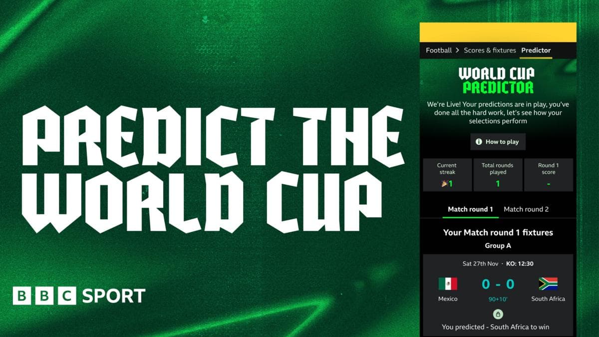 Play BBC Sport's new World Cup predictor game