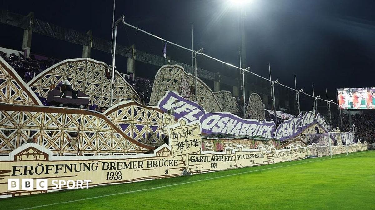 Osnabruck display tifo with working rollercoaster before Kane ruins fun