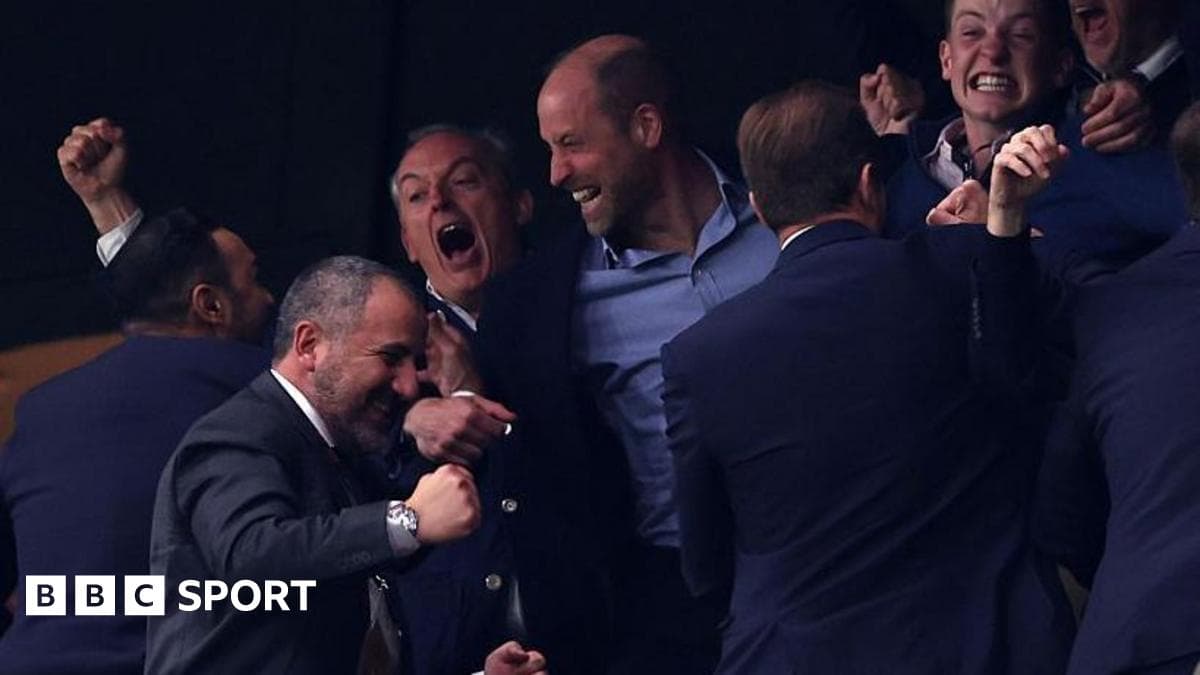 Prince William shares beer with Villa players after win